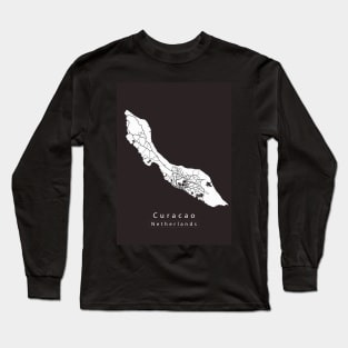 Curacao Netherlands Island Map Long Sleeve T-Shirt